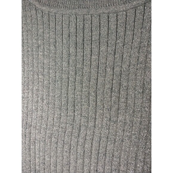 Nine West Sweater Womens XXL Gray Glitter Crew Neck Knit Long Sleeve Office/Part - Picture 4 of 9
